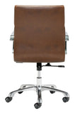 Zuo Modern Ithaca 100% Polyurethane, Plywood, Steel, Aluminum Alloy Modern Commercial Grade Office Chair Vintage Brown 100% Polyurethane, Plywood, Steel, Aluminum Alloy