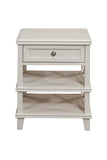 Alpine Furniture Potter 1 Drawer Nightstand w/Shelves, White 955-02 White Mahogany Solids & Veneer 21 x 19 x 26