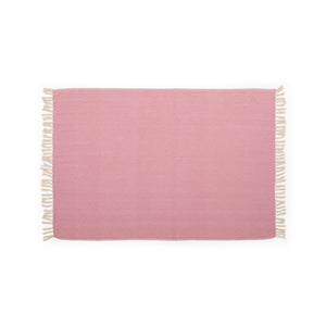 Bicknell Boho Fabric Throw Blanket, Pink and Natural Noble House