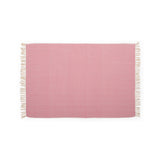 Bicknell Boho Fabric Throw Blanket, Pink and Natural