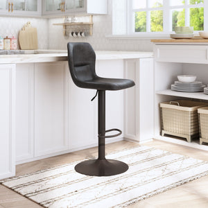 Zuo Modern Vital 100% Polyurethane, Plywood, Steel Modern Commercial Grade Barstool Vintage Black, Dark Bronze 100% Polyurethane, Plywood, Steel
