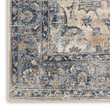 Nourison kathy ireland Home Malta MAI13 Vintage Machine Made Power-loomed Indoor only Area Rug Blue/Ivory 5'3" x 7'7" 99446495419