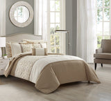 Ava Beige Queen 8pc Comforter Set