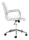 Zuo Modern Partner 100% Polyurethane, Plywood, Steel Modern Commercial Grade Office Chair White, Chrome 100% Polyurethane, Plywood, Steel