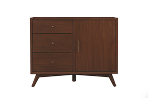 Alpine Furniture Flynn Accent Cabinet, Walnut 966WAL-14 Walnut Mahogany Solids & Veneer 40 x 19 x 32