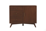 Alpine Furniture Flynn Accent Cabinet, Walnut 966WAL-14 Walnut Mahogany Solids & Veneer 40 x 19 x 32