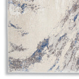 Nourison Sleek Textures SLE03 Machine Made Power-loomed Indoor Area Rug Blue/Ivory/Grey 7'10" x 10'6" 99446711526