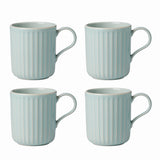 French Perle Scallop Ice Blue Mugs, Set of 8