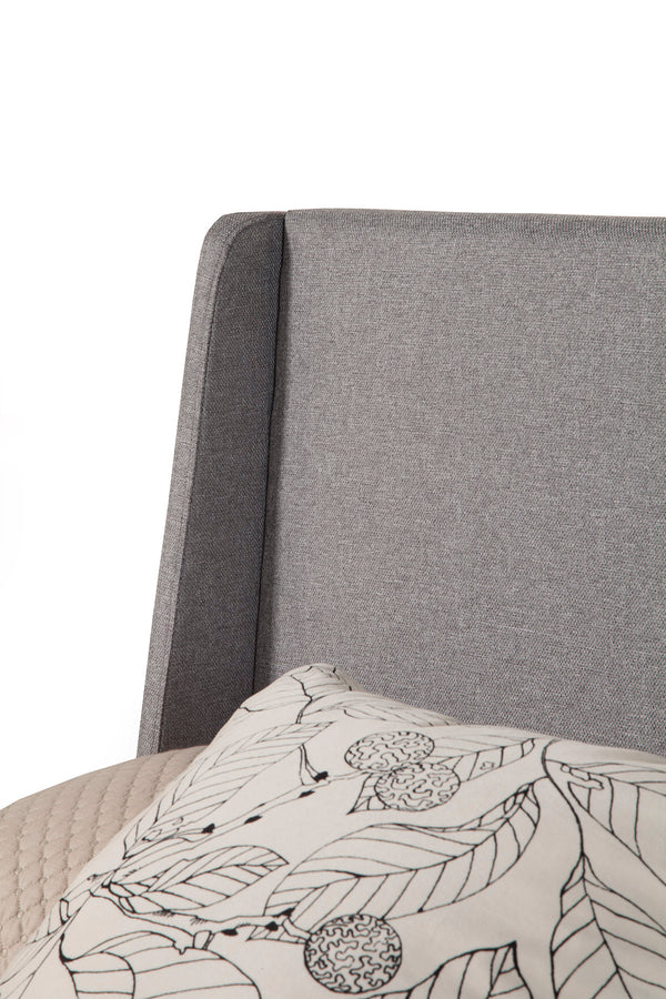 Alpine Furniture Amber Full Size Upholstered Bed, Grey Linen 1094F Grey Linen Poplar Solids 59 x 83 x 50