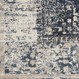 Nourison kathy ireland Home Malta MAI12 Vintage Machine Made Power-loomed Indoor only Area Rug Navy/Ivory 7'10" x 10'10" 99446495136