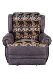 Porter Designs Hunter Wildlife Pattern Reversible to Leather-Look Transitional Recliner Gray 03-33C-11-8022