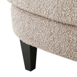 Hartshorn Contemporary Boucle Upholstered Club Chair, Stone and Matte Black Noble House