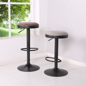 Juno Leatherette Adjustable Gaslift Swivel Bar Stool Set - Modern Industrial Style Comfort