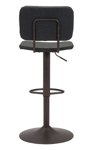 Zuo Modern Holden 100% Polyurethane, Plywood, Steel Modern Commercial Grade Barstool Vintage Black, Dark Bronze 100% Polyurethane, Plywood, Steel