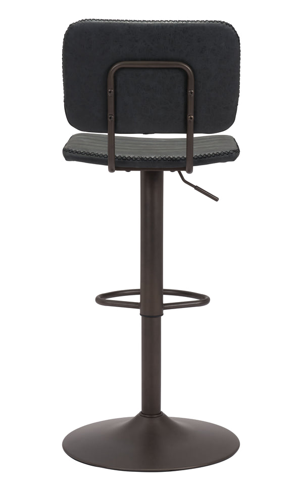 Zuo Modern Holden 100% Polyurethane, Plywood, Steel Modern Commercial Grade Barstool Vintage Black, Dark Bronze 100% Polyurethane, Plywood, Steel