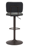 Zuo Modern Holden 100% Polyurethane, Plywood, Steel Modern Commercial Grade Barstool Vintage Black, Dark Bronze 100% Polyurethane, Plywood, Steel