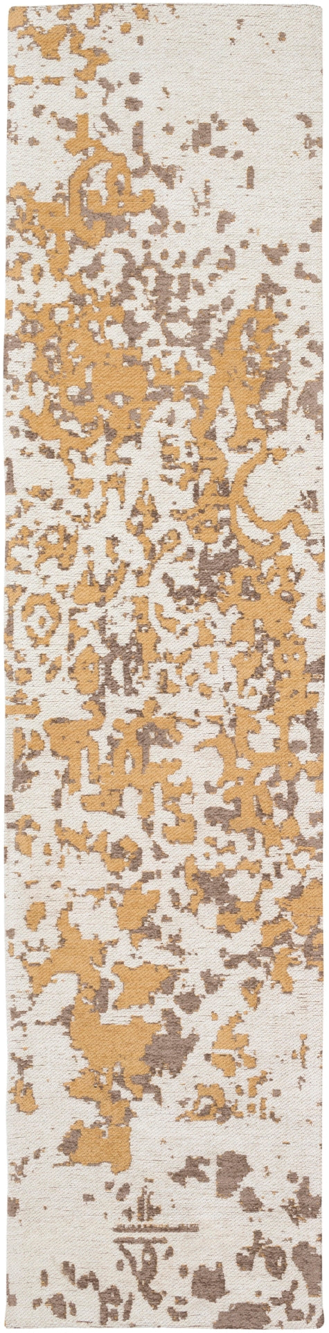 Egypt EGT-3077 Modern Polyester Rug EGT3077-28 Cream, Dark Brown, Mustard 100% Polyester 2' x 8'