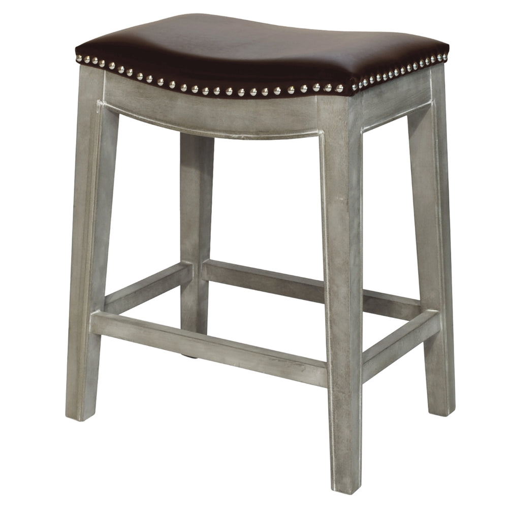 Elmo Bonded Leather Counter Stool - Brown