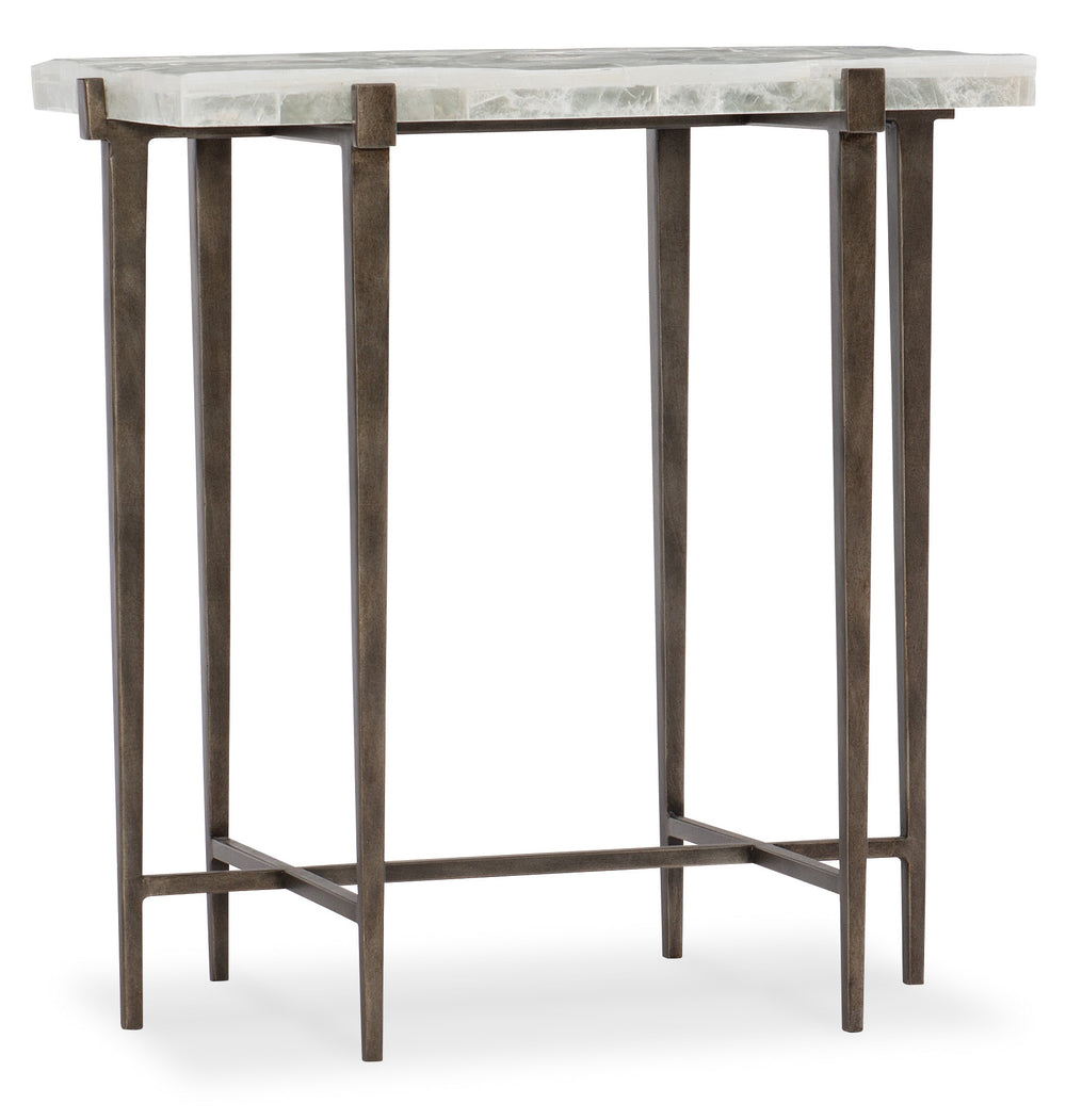 Hooker Furniture Melange Modern/Contemporary Tubular Steel and Gypsum Bellis Accent Table 638-50381-MULTI