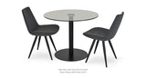 Eiffel Star Set: Two Eiffel Chair Star Dark Grey Wool - and One Tango Dining Black Base Table