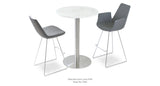 Eiffel Wire Stools Set: Two Eiffel Wire Stool Grey PPM and Tango Bar Table