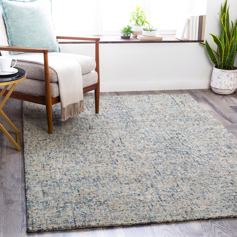 Emily EIL-2302 Modern Wool Rug EIL2302-81012 Navy, Dark Brown, Bright Blue, Light Gray, Denim, White 100% Wool 8'10" x 12'