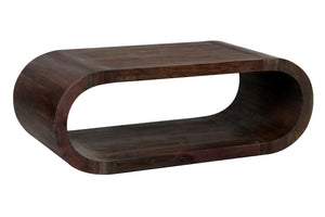 Porter Designs Ellipse Solid Acacia Wood Modern Coffee Table Gray 05-194-20-7410G