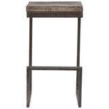 Porter Designs Cube Solid Mango Wood & Metal Industrial Bar Stool Gray 07-108-24-5260