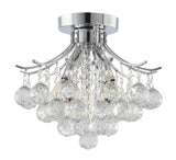 Bethel Chrome Semi Flush Mount in Metal & Crystal