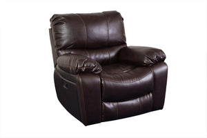 Porter Designs Ramsey Leather-Look Glider Transitional Recliner Brown 03-112C-05-6013