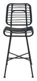 Zuo Modern Murcia Steel, Polyethylene Modern Commercial Grade Barstool Set - Set of 2 Black Steel, Polyethylene