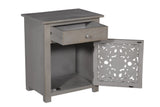 Porter Designs Mandala Solid Wood Vintage Nightstand Gray 04-196-04-BCC01BS