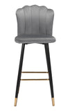English Elm EE2833 100% Polyester, Plywood, Steel Modern Commercial Grade Bar Chair Gray, Black, Gold 100% Polyester, Plywood, Steel