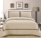 Birmingham Beige Queen 3pc Quilt Set