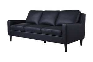 Porter Designs Lazio High Quality Leather Modern Sofa Black 02-204C-01-5990