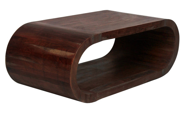 Porter Designs Ellipse Solid Acacia Wood Modern Coffee Table Gray 05-194-20-7410G