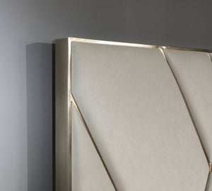 VIG Furniture Modrest Eldora - Glam Beige Velvet and Brushed Brass Bed VGVCBD1900-19