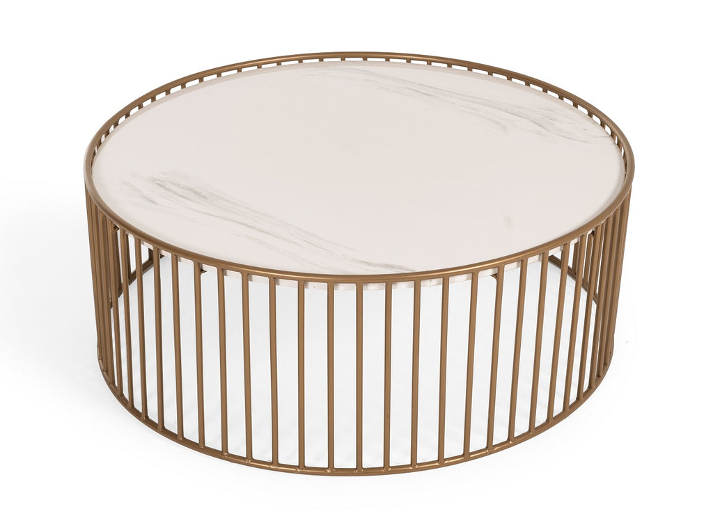 VIG Furniture Modrest Eleanor - Modern Round Marble Coffee Table VGMAMIT-5227-CT