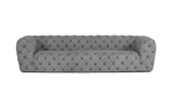 VIG Furniture Coronelli Collezioni Ellington - Italian Grey Nubuck Leather 3-Seater Sofa VGCCRIALTO-GRY-3-S