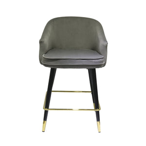 VIG Furniture Modrest Elliot - Contemporary Grey & Black/Gold Dining Bar Stool (Set of 2) VGSWSBC432-DKGRY-BS