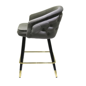 VIG Furniture Modrest Elliot - Contemporary Grey & Black/Gold Dining Bar Stool (Set of 2) VGSWSBC432-DKGRY-BS