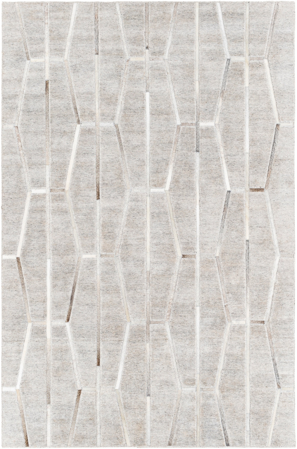 Eloquent ELQ-2300 Modern Viscose, Leather Rug ELQ2300-81012 Light Gray, Medium Gray, Beige, Taupe 80% Viscose, 20% Leather 8'10" x 12'