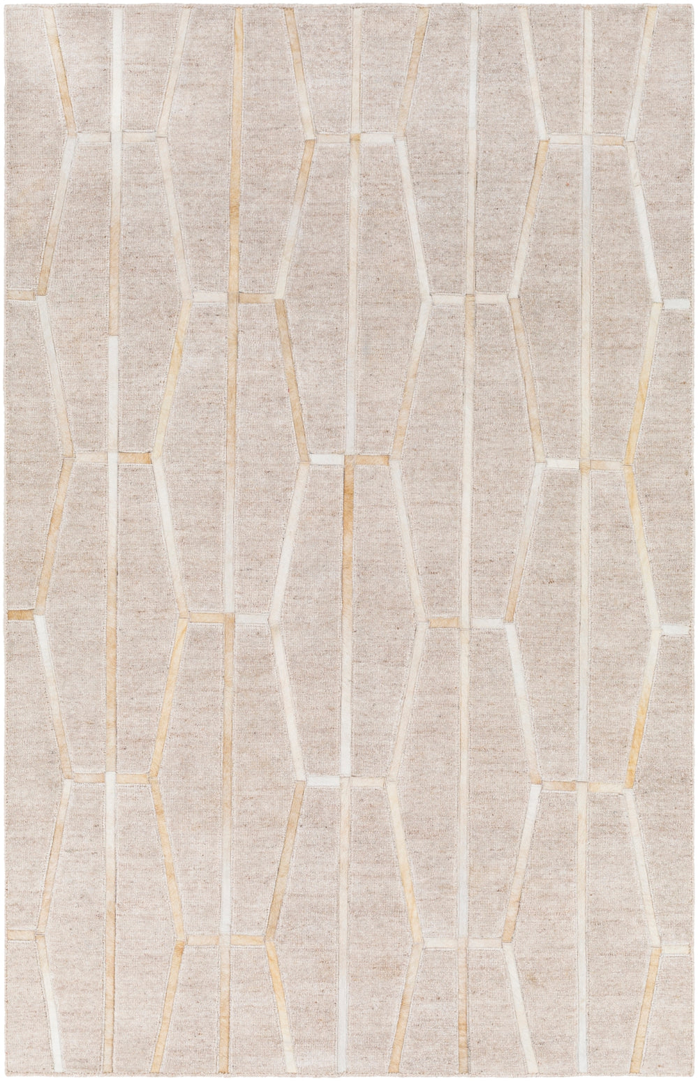 Eloquent ELQ-2302 Modern Viscose, Leather Rug ELQ2302-81012 Beige, Ivory, Taupe 80% Viscose, 20% Leather 8'10" x 12'