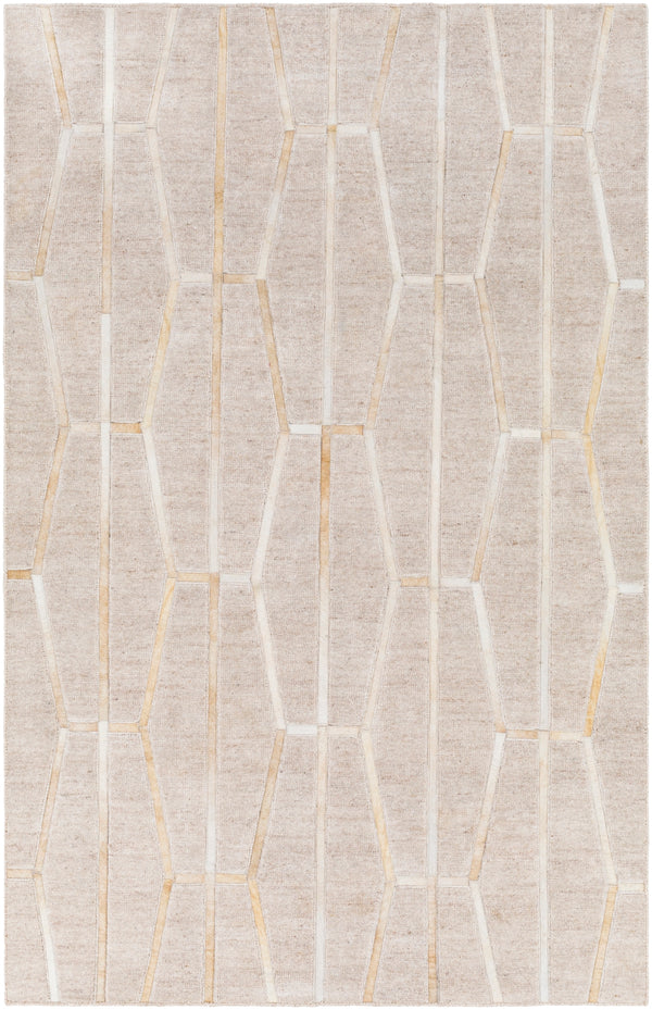 Eloquent ELQ-2302 Modern Viscose, Leather Rug ELQ2302-81012 Beige, Ivory, Taupe 80% Viscose, 20% Leather 8'10" x 12'
