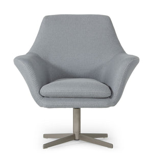 VIG Furniture Divani Casa Elvin - Modern Grey Fabric Swivel Lounge Chair VGKKA-832-GRY-3