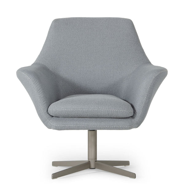 VIG Furniture Divani Casa Elvin - Modern Grey Fabric Swivel Lounge Chair VGKKA-832-GRY-3