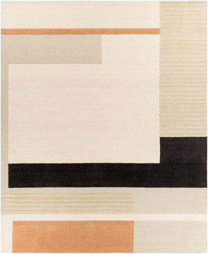 Emma EMM-2303 Modern Wool Rug EMM2303-810 Khaki, Charcoal, Camel 100% Wool 8' x 10'