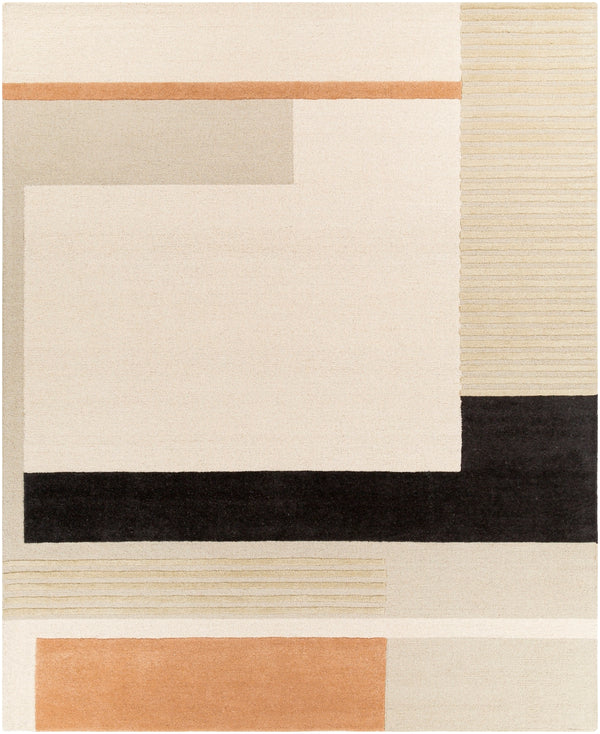 Emma EMM-2303 Modern Wool Rug EMM2303-810 Khaki, Charcoal, Camel 100% Wool 8' x 10'