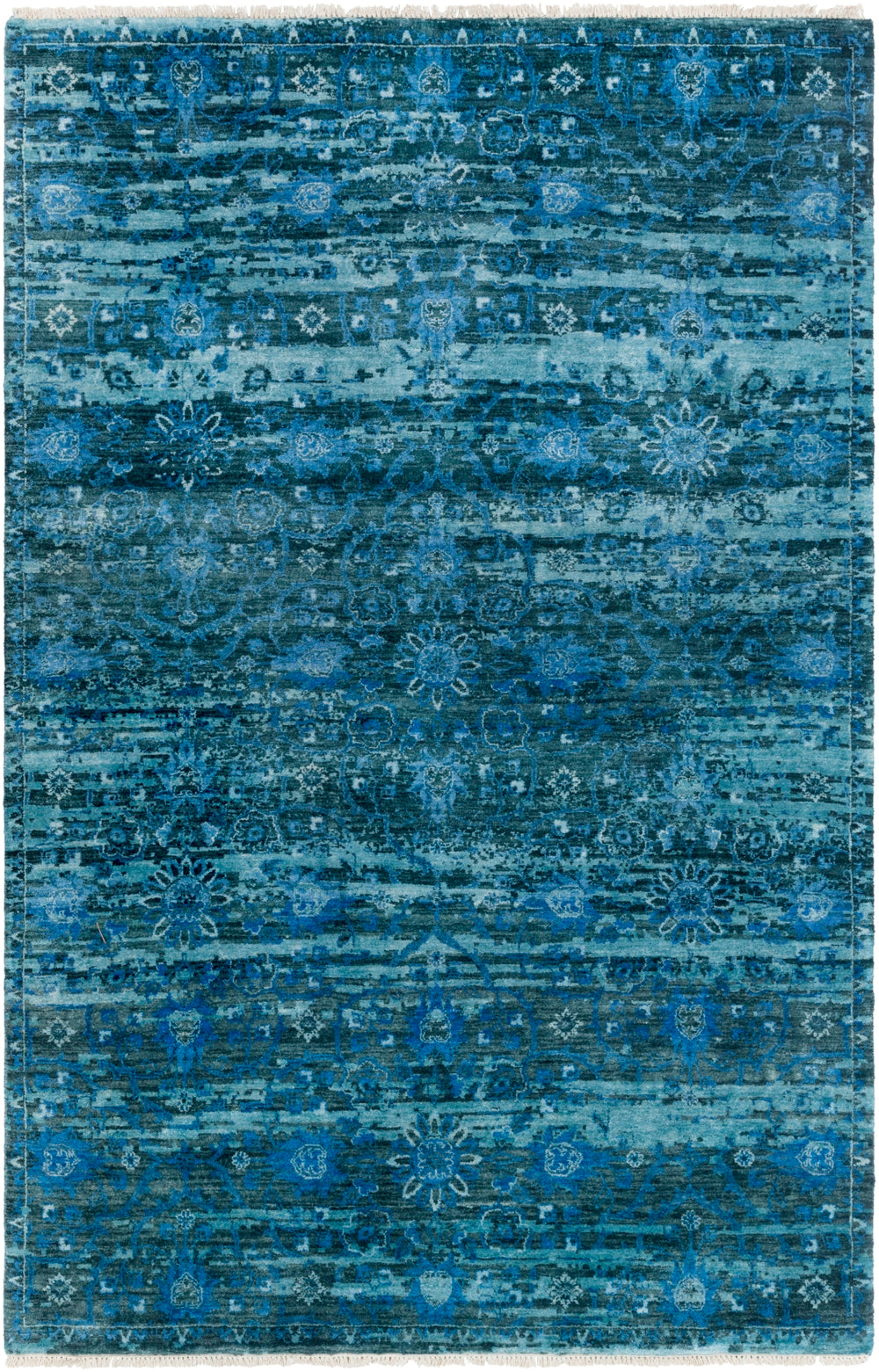 Empress EMS-7008 Traditional Wool Rug EMS7008-913 Teal, Navy, Bright Blue, Denim 100% Wool 9' x 13'