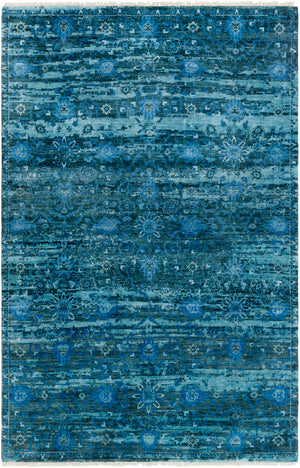 Empress EMS-7008 Traditional Wool Rug EMS7008-913 Teal, Navy, Bright Blue, Denim 100% Wool 9' x 13'